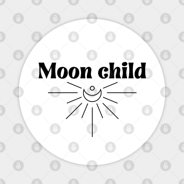 Moon Child with a crescent moon Magnet by Kahytal